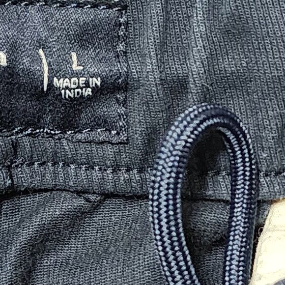 Abercrombie & Fitch Navy Sateen Stretch Drawstring Joggers - Picture 7 of 9